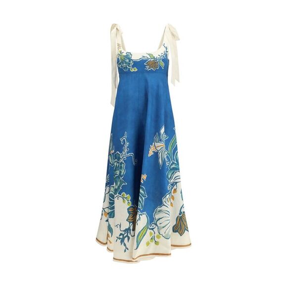 alemais blue and white dress Vintage My Michelle 1980's Dress with Bold Buttons – DESERT MOSS VINTAGE